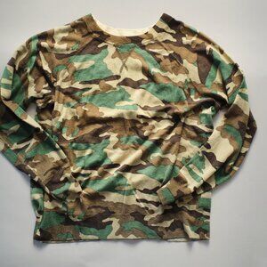 J CREW MERINO WOOL WOOL CREWNECK CAMO SWEATER